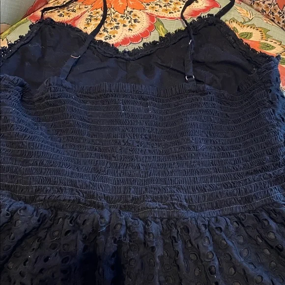 Japa Black Eyelet Ruched Back Babydoll Top, Size L - Picture 4 of 5